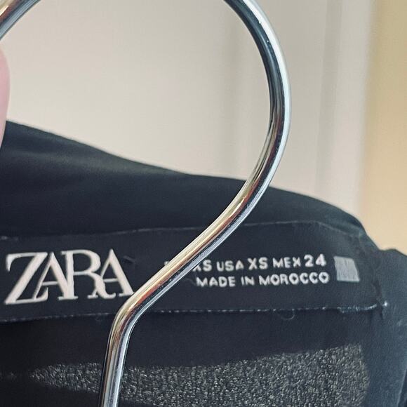 Zara Tiered Ruffle Sequin Holiday Party Dress - Women Size XS - Black - Picture 7 of 7